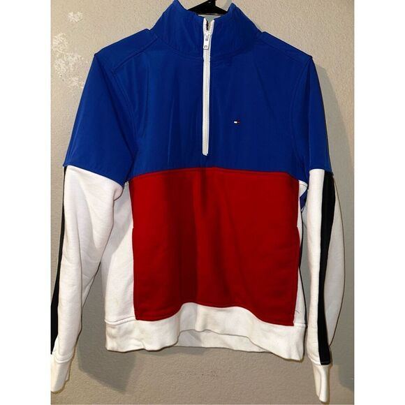 Tommy Hilfiger ColorBlock Quarter Zip Pullover - Picture 1 of 5